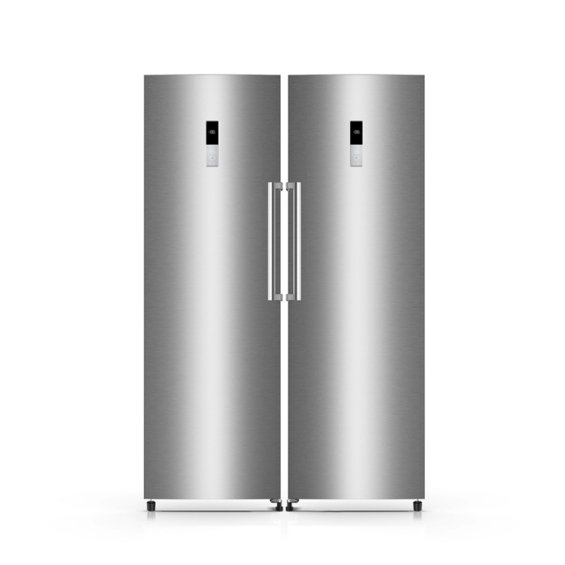 360L 265L LED Display Real Stainless Steel Upright Side By Side Fridge Freezer Combo